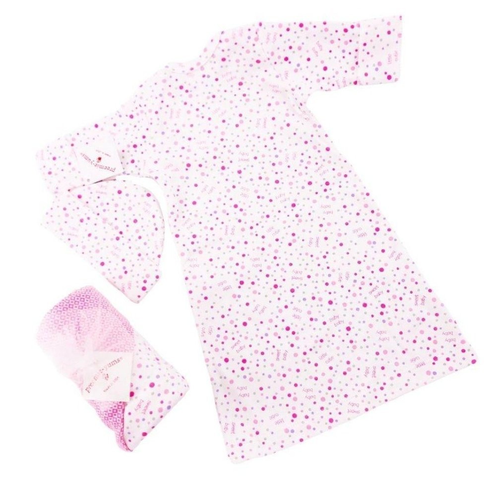 NWT 6-8 Pounds Newborn‎ Gown Pink Polka Dot